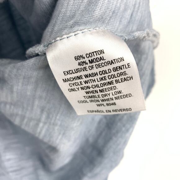 Style & Co. Embroidered Beaded Tiered Tunic Top Womens XL Washed Blue - Picture 6 of 6